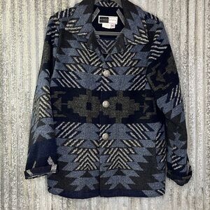 Rhonda Stark Navy and Charcoal Geometric Jacket